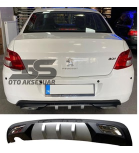 Peugeot 301 Difüzör Arka Tampon Eki 2 Egzoz Çıkışlı Gri