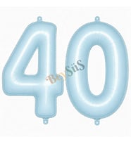 40 Rakam Folyo Balon Mavi Rengi (76 cm)