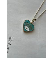 MİNİ EYES (14K ALTIN KAPLAMA KOLYE ) (Turkuaz)