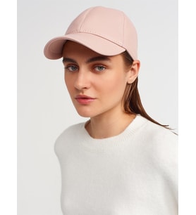 Pembe Deri Kadın Kep Şapka