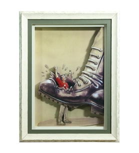 e38 EL İŞÇİLİĞİ  KAĞIT RÖLYEF TABLO 65x86 CM - 6340