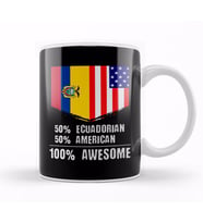 50% Emirati 50% American %100 Awesome Immigrant Kupa Bardak Porselen