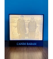 Babaya Özel  Kişiselleştirilebilir Fotoğraf ve Yazı Çerçeveli Led Lamba , Abajur