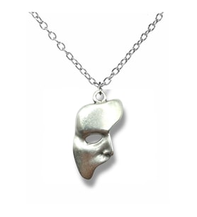 The Phantom of the Opera Unisex Kolye – 60 cm Zincirli, Maske Figürlü Sanatsal Tasarım (Gümüş)