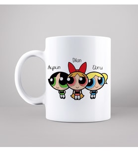 Power Puff Girls Tasarımlı Kupa Kişiye Özel