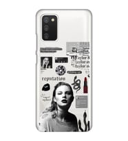 Samsung Galaxy A02S Uyumlu Taylor Swift Desenli Şeffaf Telefon Kılıfı