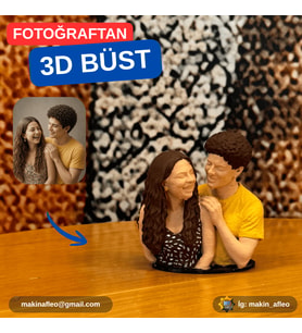 MakinaFleo Kişiye Özel 2 Kişilik Büst Figürü (7cm)