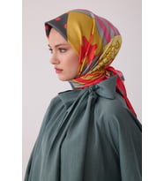 Obje Desen %100 Twill İpek Eşarp BE09