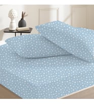 %100 Pamuklu Çift Kişilik Lastikli Çarşaf 160x200+30  50x70 Yastık Kılıfı ( 2 Adet ) (Mavi - Beyaz - Krem)