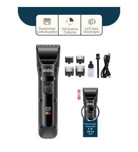 Sinbo Saç Sakal Kesme Tıraş Makinesi - USB Şarjlı - LCD Göstergeli