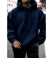 Regular Kapüşonlu Sweatshirt Erkek Unisex 3 İplik Şardonlu %100 Pamuk Basic Hoodie