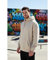 Erkek Kapüşonlu Düşük Kol Uzun Kollu Oversize Kalıp Sweatshirt Fonksiyonel Dayanıklı Rahat