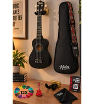 Midex UKX-901BK Siyah Soprano Ukulele (Askı Çanta Metod Pena)