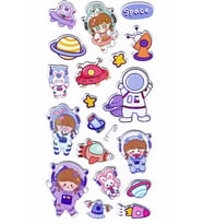 Sticker Kabartmalı Stiker Defter Planlayıcı Etiket (Lrh001)-17x9 cm- Space Astranot