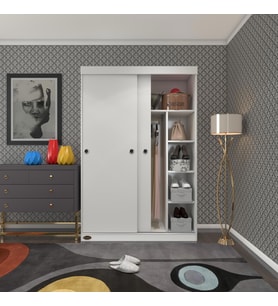 Kenzlife gardırop sürgülü kapaklı kapılı 120 papatya byz gardolap dolap