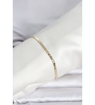 CM 14K Gold Renk Yassı Ezme Zincir Model Kadın Bileklik - TJ-BB8292