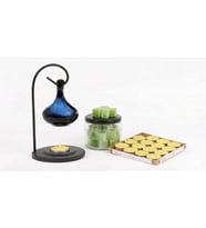 16'lı Tealight Mum ve Değiştirilebilir Aroma Wax Hediye Paketi (Mavi-Siyah)