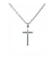Minimalist Haç Figürlü Unisex Kolye – 60 cm Zincirli, Şık & Zarif Metal Takı (Gümüş)