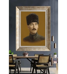 Gümüş Çerçeveli Atatürk Tablo ds137