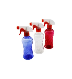350ML RENKLİ ŞEFFAF UZUN - PLASTİK - BURGULU BOŞ SPREY PÜSKÜRTÜCÜ ŞİŞE (5343)