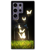 Galaxy S24 Ultra Kılıf HD Desen Baskılı Kılıf - Işıklı Kelebekler