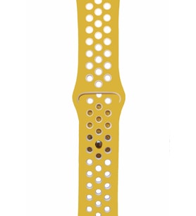 Pazariz Apple Watch Uyumlu 42-44-45 Mm  Bileklik Spor Band Delikli Kordon Sarı