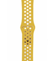 Pazariz Apple Watch Uyumlu 42-44-45 Mm  Bileklik Spor Band Delikli Kordon Sarı