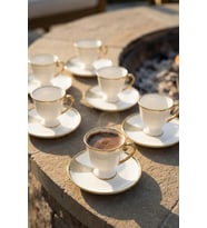 Acar KAI-09268 Blair Gold 6 Kişilik Kahve Fincanı Takımı 90 ml
