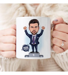 Kişiye Özel Bir Numara Erkek Karikatürlü Kupa Bardak