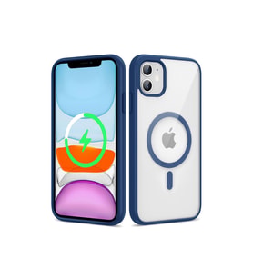 Apple iPhone 12 Uyumlu Kılıf M-safe Wireless Şarj Özellikli Silikon Zore Ege Kapak (Mavi)