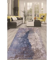 Dijital Kaymaz Taban Yıkanabilir Modern Renkli Salon Halısı Mutfak Halısı Yolluk ND-HT-740 (Mavi)