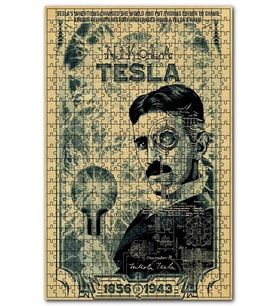 Cakapuzzle Nikola Tesla Baskılı Görsel Puzzle Yapboz MDF (Ahşap) (120 Parça)