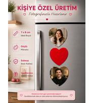3 Kalpli Sevgili Fotoğraf Magneti Kişiselleştirilebilir Romantik Çift Anı Hediyesi