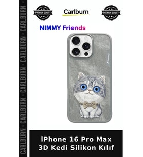 iPhone 16 Pro Max 3D Kedi Silikon Kılıf Telefon Kılıfı Renkli Koruma