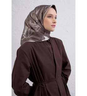 Armine Tivil Saf İpek Eşarp 9406 - 85 Vizon Karışık Desen