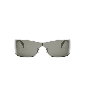 Celine CL40283U 16A Kadın Güneş Gözlüğü - Maske Form Gümüş Metal Çerçeveli Füme Camlı