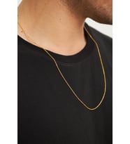 18 K Altın Kaplama 1mm Forse 925 Ayar Gümüş Erkek Zincir Kolye Vek3187165