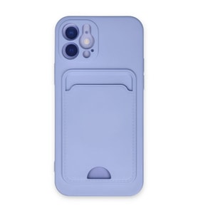 Northcity Apple iPhone 12 Uyumlu Kılıf Kelvin Kartvizitli Silikon - Lila