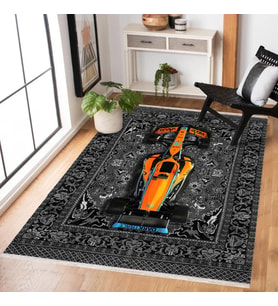 Antrasit Gri Siyah Düz Desenli Dijital Baskı Kaymaz Tabanlı Salon Halısı Modern Etnik