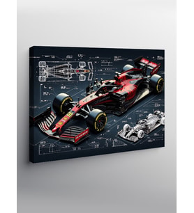 Kanvas Tablo F1 Yarış Arabası Planı
