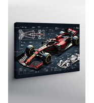 Kanvas Tablo F1 Yarış Arabası Planı