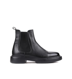 Shoetyle - Siyah Deri Erkek Chelsea Bot 250-080