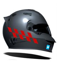 Bayrak Kırmızı Damalı Kask Motosiklet Sticker Takımı Çınar Extreme
