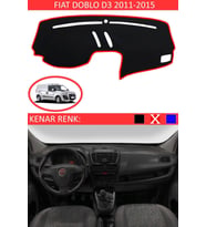Fiat Doblo D3 2011-2015 Için Uygun Torpido Koruma Halısı Siyah Kenar Renk Kırmızı