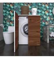 Kenzlife çamaşır makinesi dolabı kapaklı tatyana cvz 90*70*60 banyo ofis kapaklı arkalıksız (Karışık)