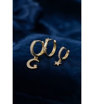 3 lü Ay ve Yıldız Model Gold Renk Set Küpe