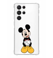 Samsung Galaxy S22 Ultra Uyumlu Köşe Korumalı Antişok  Kapak Mickey Mouse Tasarımlı Şeffaf  Kılıf