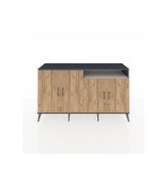 Kronos Konsol 6 Raflı 4 Kapaklı 176x59x99 Antrasit-Çam/Aytaşı