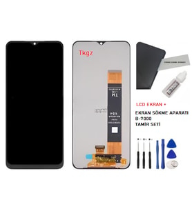 Tkgz - Samsung Galaxy A13 - SM-A135 Uyumlu Lcd Ekran Dokunmatik  - A - Kalite + B-7000 + TAMİR SETİ