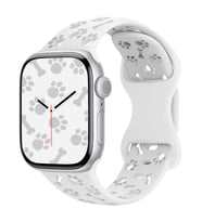 Apple Watch 10/11 42mm-38/40/41mm Kordon Kabartmalı Gonca Kiraz Silikon Kordon 2 (Beyaz)